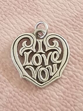 Retired James Avery Sterling Silver I Love You Heart Charm